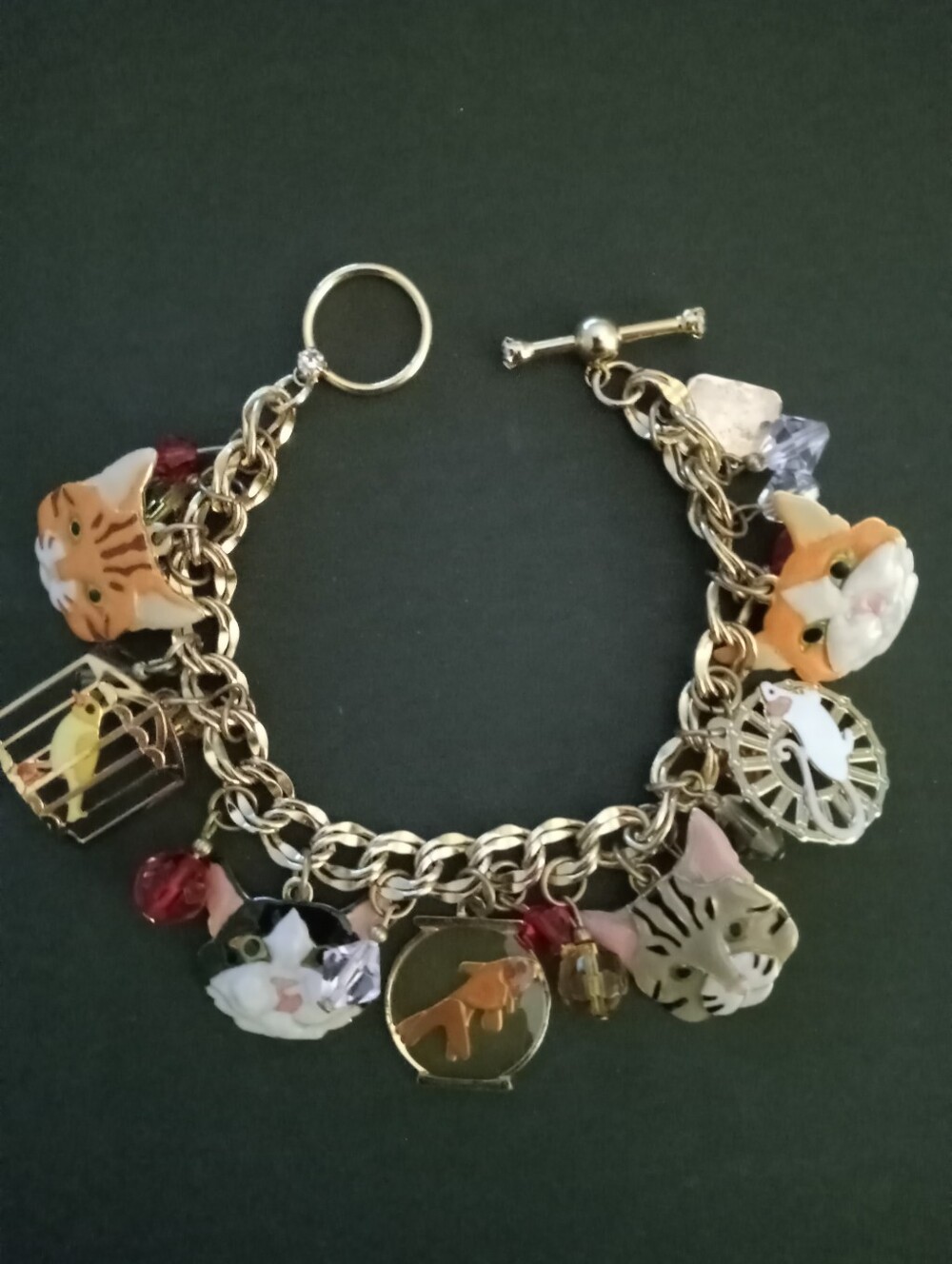 Lunch At The Ritz Cat Charm Bracelet